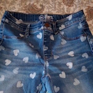 blue heart print Wonder Nation jegging size 10-12 for girls excellent condition